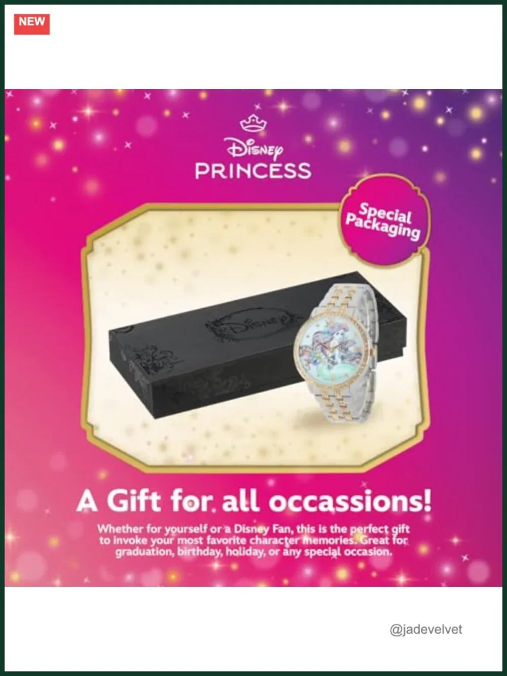 Disney Little Mermaid Ariel Quartz Watch with Rhinestone Bezel
